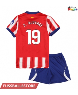 Günstige Atletico Madrid Julian Alvarez #19 Heimtrikotsatz Kinder 2026-27 Kurzarm (+ Kurze Hosen)